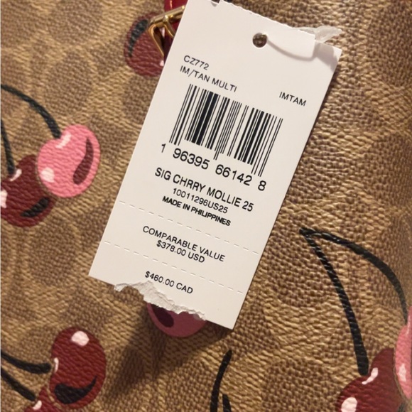 Coach Cherry Print Tote Bag - Retail $378 - Picture 4 of 7
